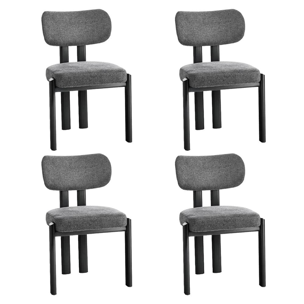 Dining Chair Set of 4,6,8 Grey Linen Fabric with Padded Foam Seat