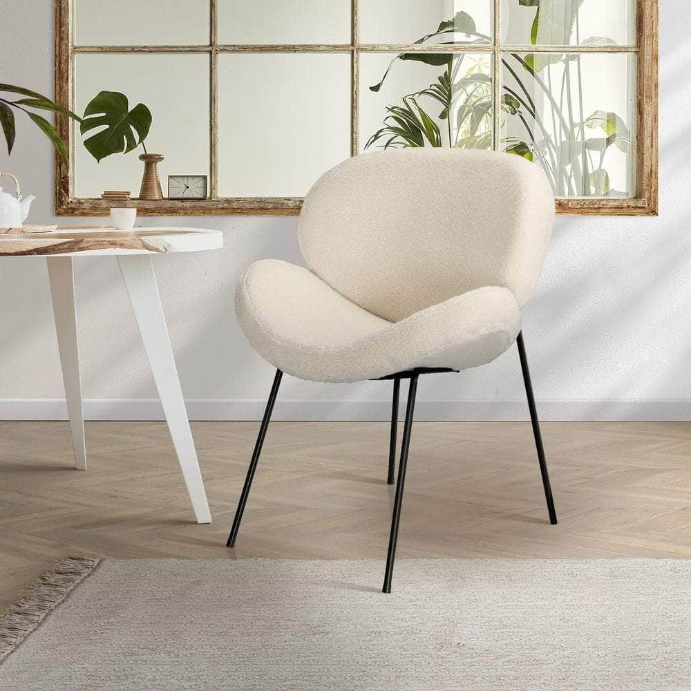 Dining Chair  sherpa Cream