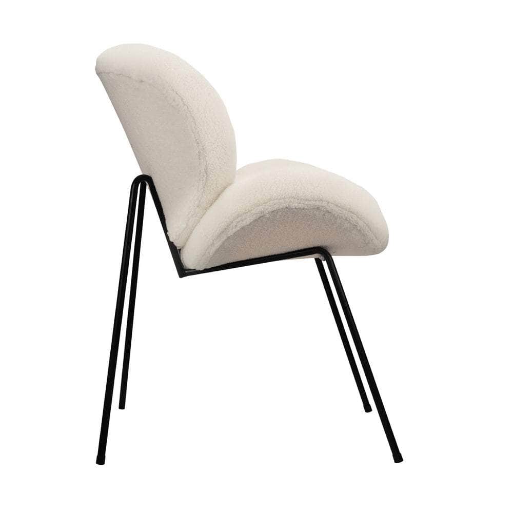 Dining Chair  sherpa Cream