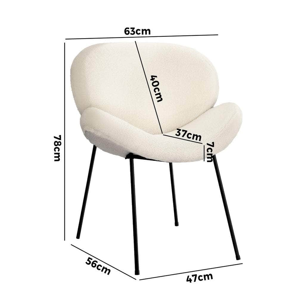 Dining Chair  sherpa Cream