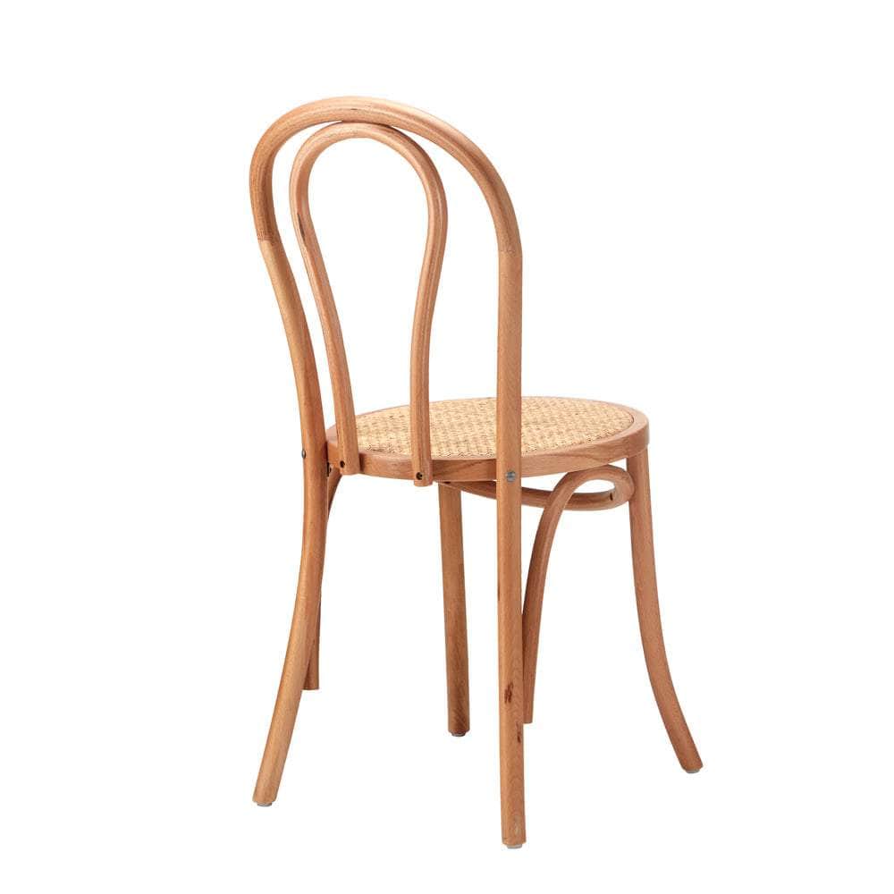 3ev - Dining Chair Solid Wooden Chairs Ratan Seat Beige