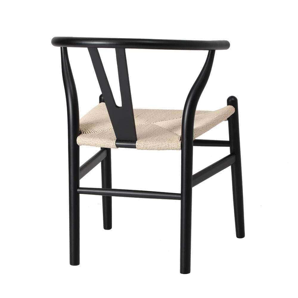 Dining Chair Wooden Hans Wegner Wishbone Black/Natural