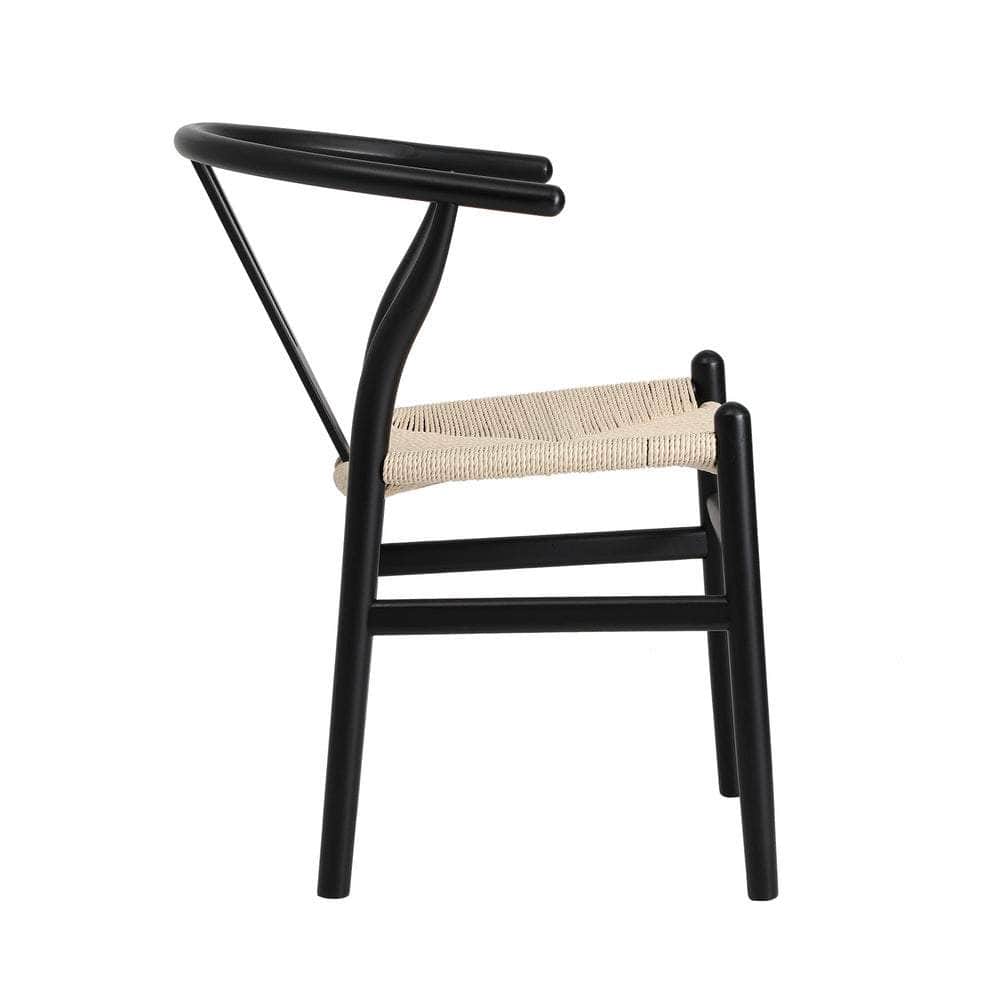 Dining Chair Wooden Hans Wegner Wishbone Black/Natural