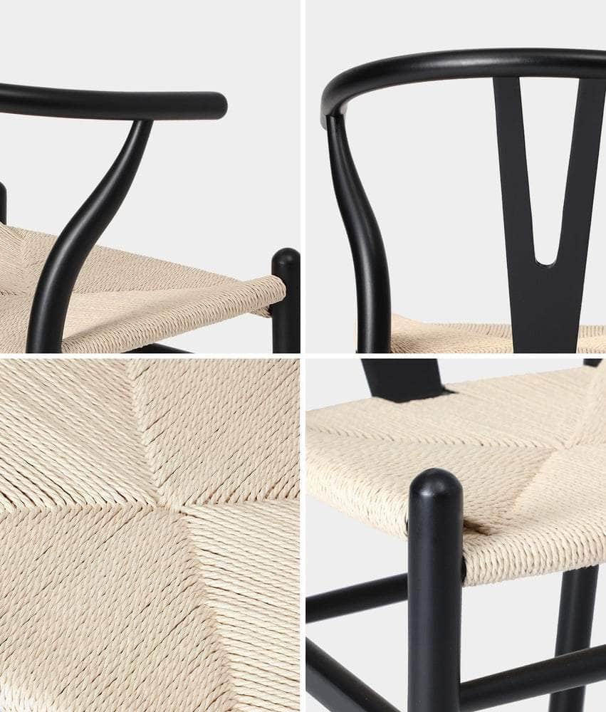 Dining Chair Wooden Hans Wegner Wishbone Black/Natural