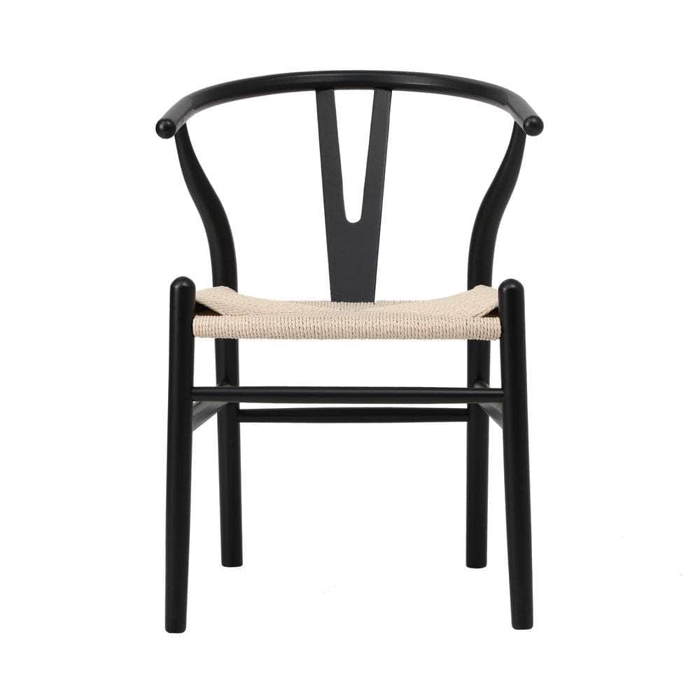 Dining Chair Wooden Hans Wegner Wishbone Black/Natural