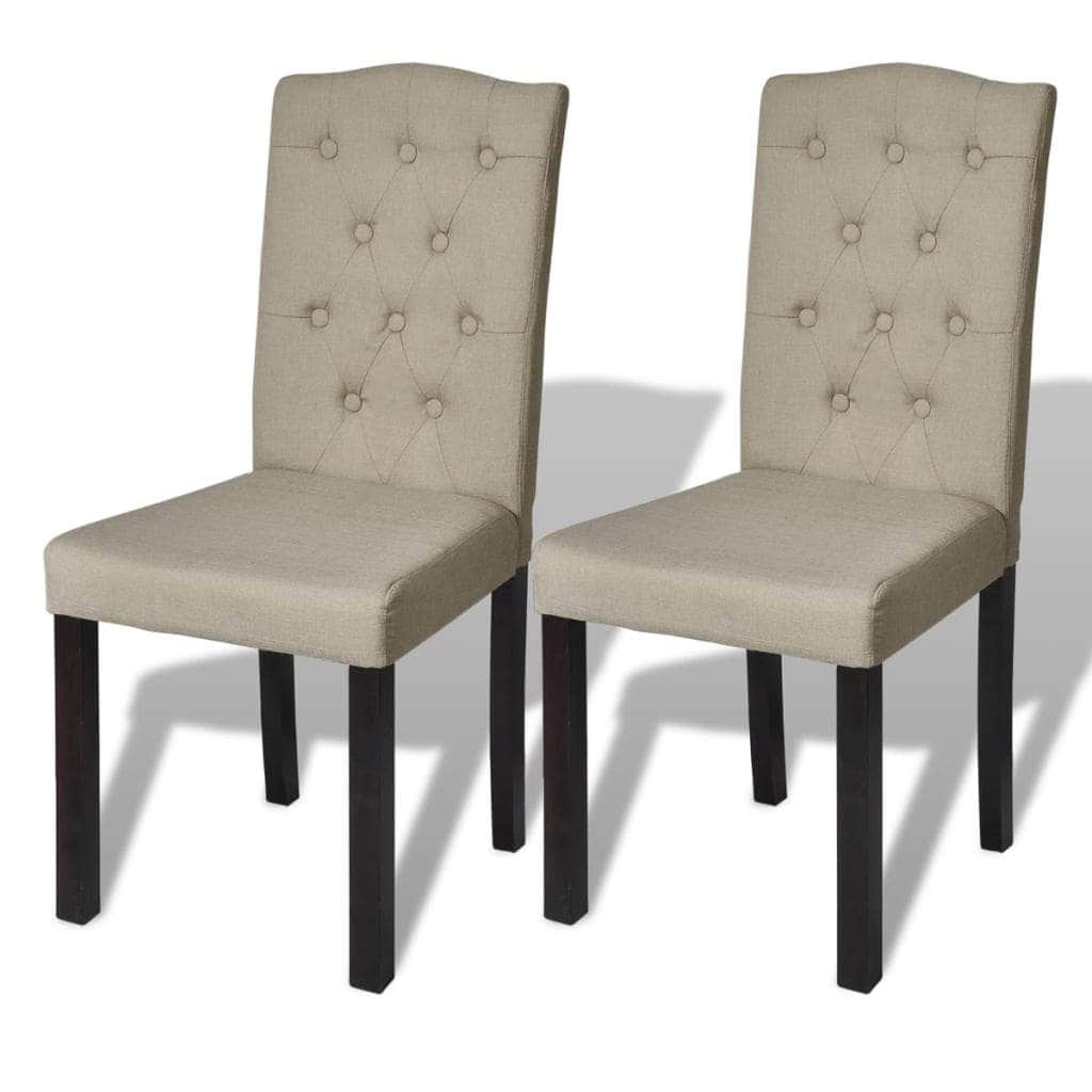 Dining Chairs 2 pcs Beige Fabric