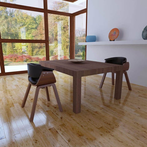 Dining Chairs 2 pcs Bent Wood and Leather