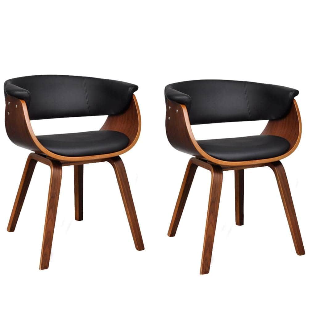 Dining Chairs 2 pcs Bent Wood and Leather