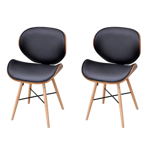 Dining Chairs 2 pcs Bentwood and Fau Leather