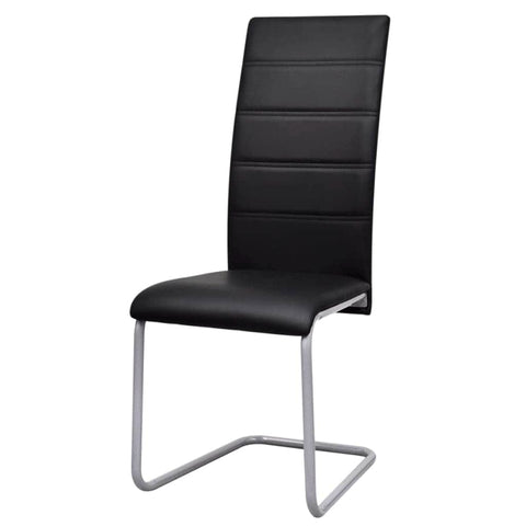 Dining Chairs 2 pcs Black Leather