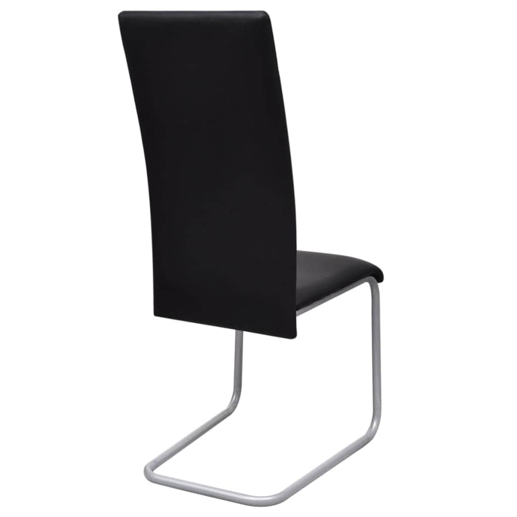 Dining Chairs 2 pcs Black Leather