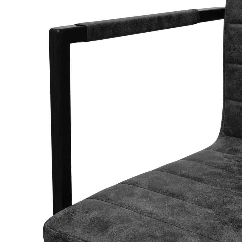Dining Chairs 2 pcs Black Leather