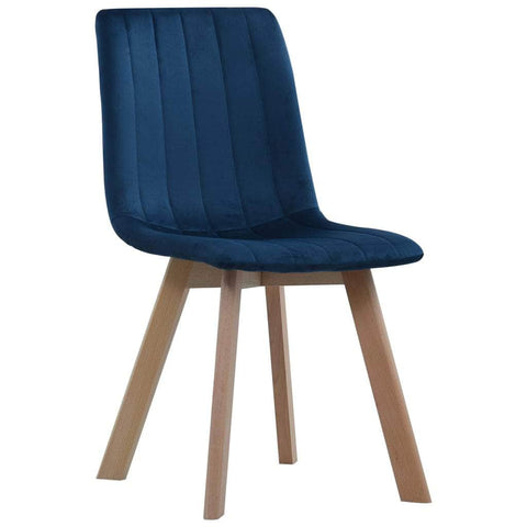 Dining Chairs 2 pcs Blue Velvet