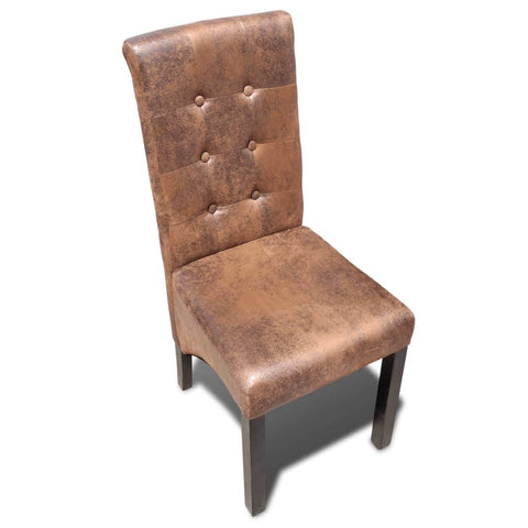 Dining Chairs 2 pcs Brown Leather