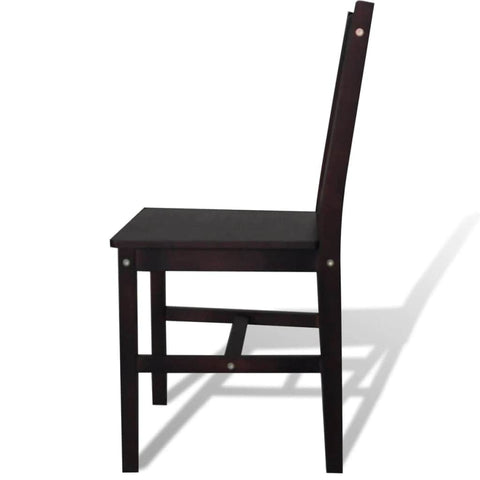 Dining Chairs 2 pcs Brown Pinewood