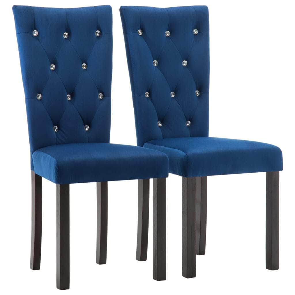 Dining Chairs 2 pcs Dark Blue Velvet