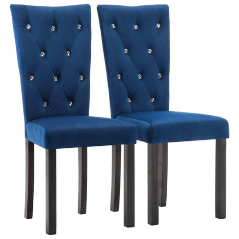 Dining Chairs 2 pcs Dark Blue Velvet