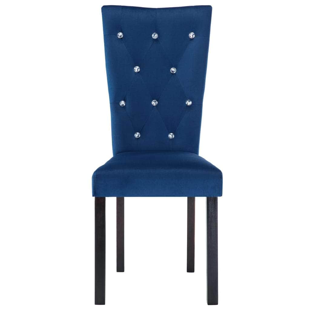Dining Chairs 2 pcs Dark Blue Velvet