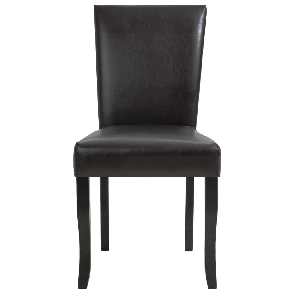 Dining Chairs 2 pcs Dark Brown faux Leather