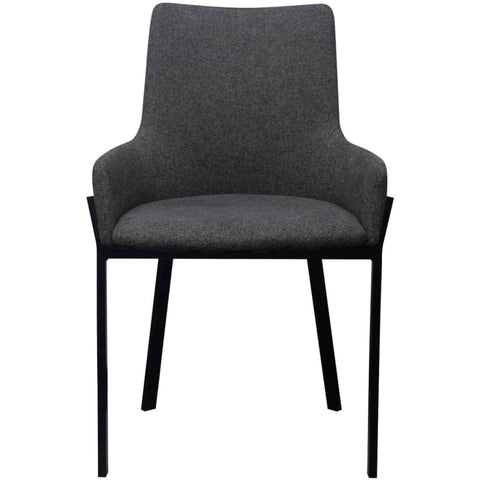 Dining Chairs 2 pcs Dark Grey Fabric