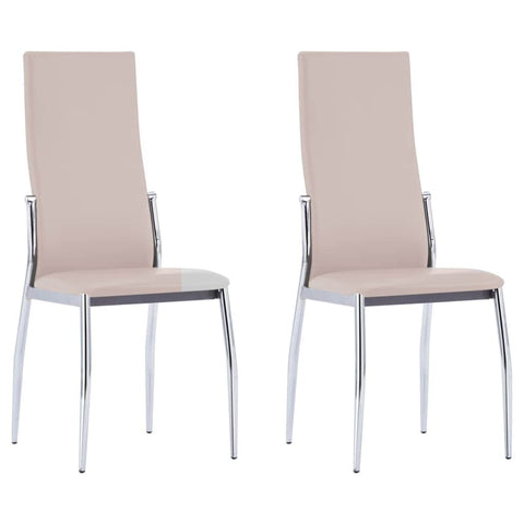 Dining Chairs 2 pcs faux Leather -Cappuccino