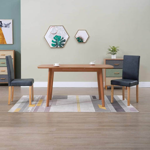 Dining Chairs 2 pcs faux Suede Leather -Grey