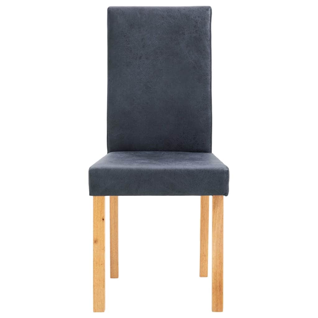 Dining Chairs 2 pcs faux Suede Leather -Grey