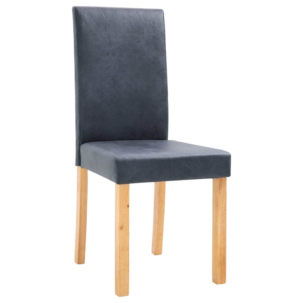 Dining Chairs 2 pcs faux Suede Leather -Grey