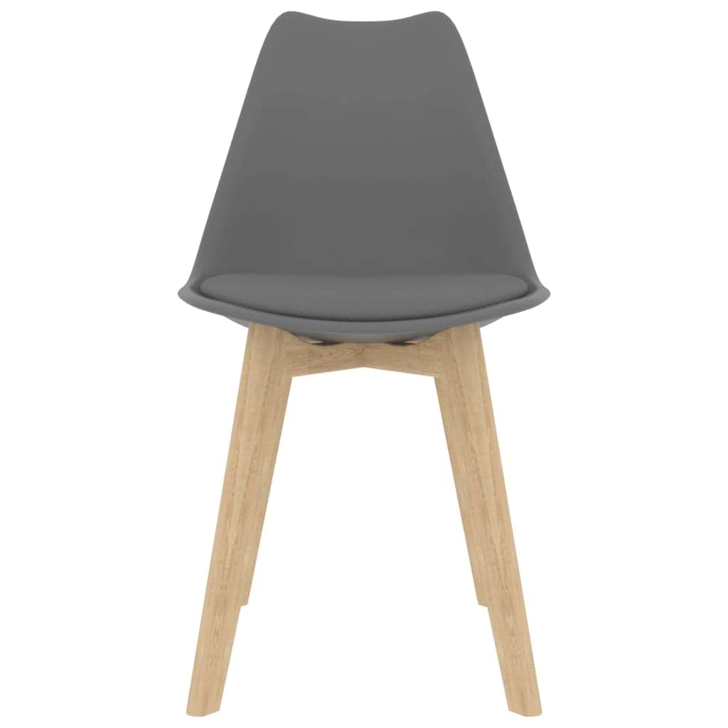 Dining Chairs 2 pcs Grey Faux Leather
