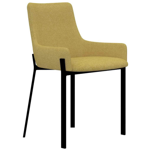 Dining Chairs 2 pcs Yellow Fabric