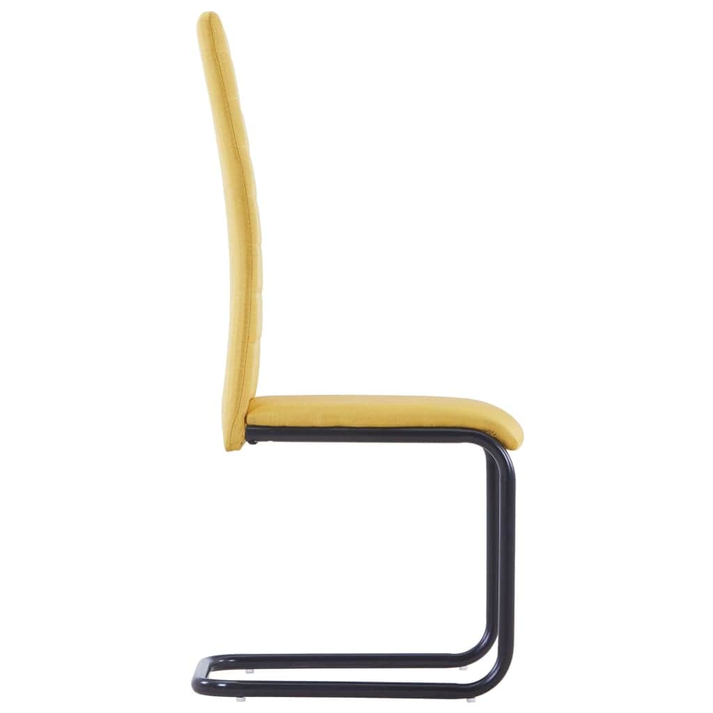Dining Chairs 2 pcs Yellow Fabric - Simple deals