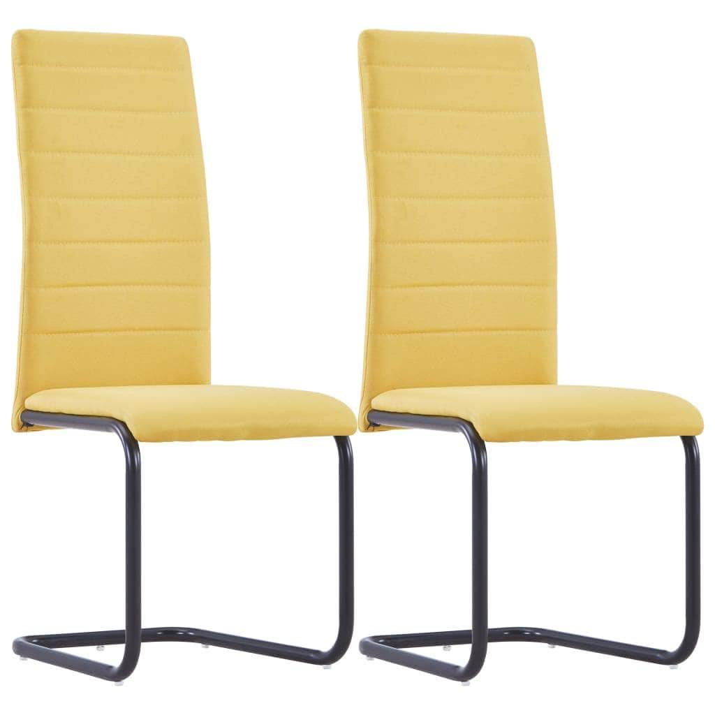 Dining Chairs 2 pcs Yellow Fabric - Simple deals