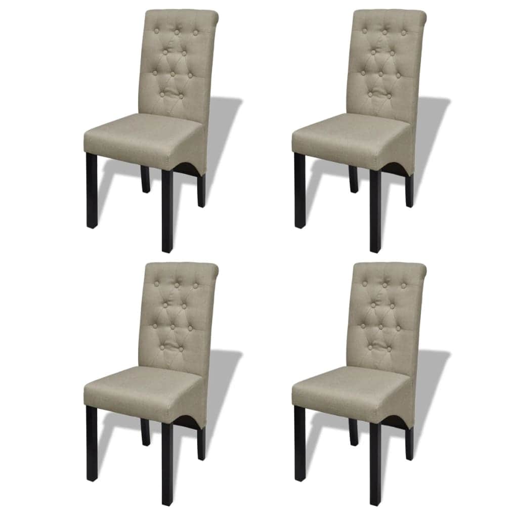 Dining Chairs 4 pcs Beige Fabric