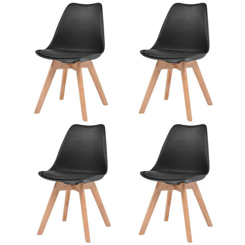 Dining Chairs 4 pcs Black  Faux Leather