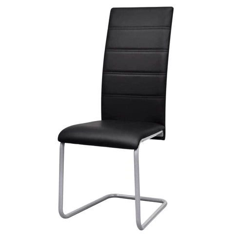 Dining Chairs 4 pcs Black Leather