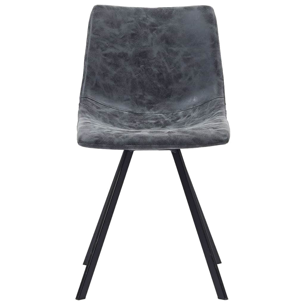 Dining Chairs 4 pcs Black Metal Legs faux Leather - Simple deals