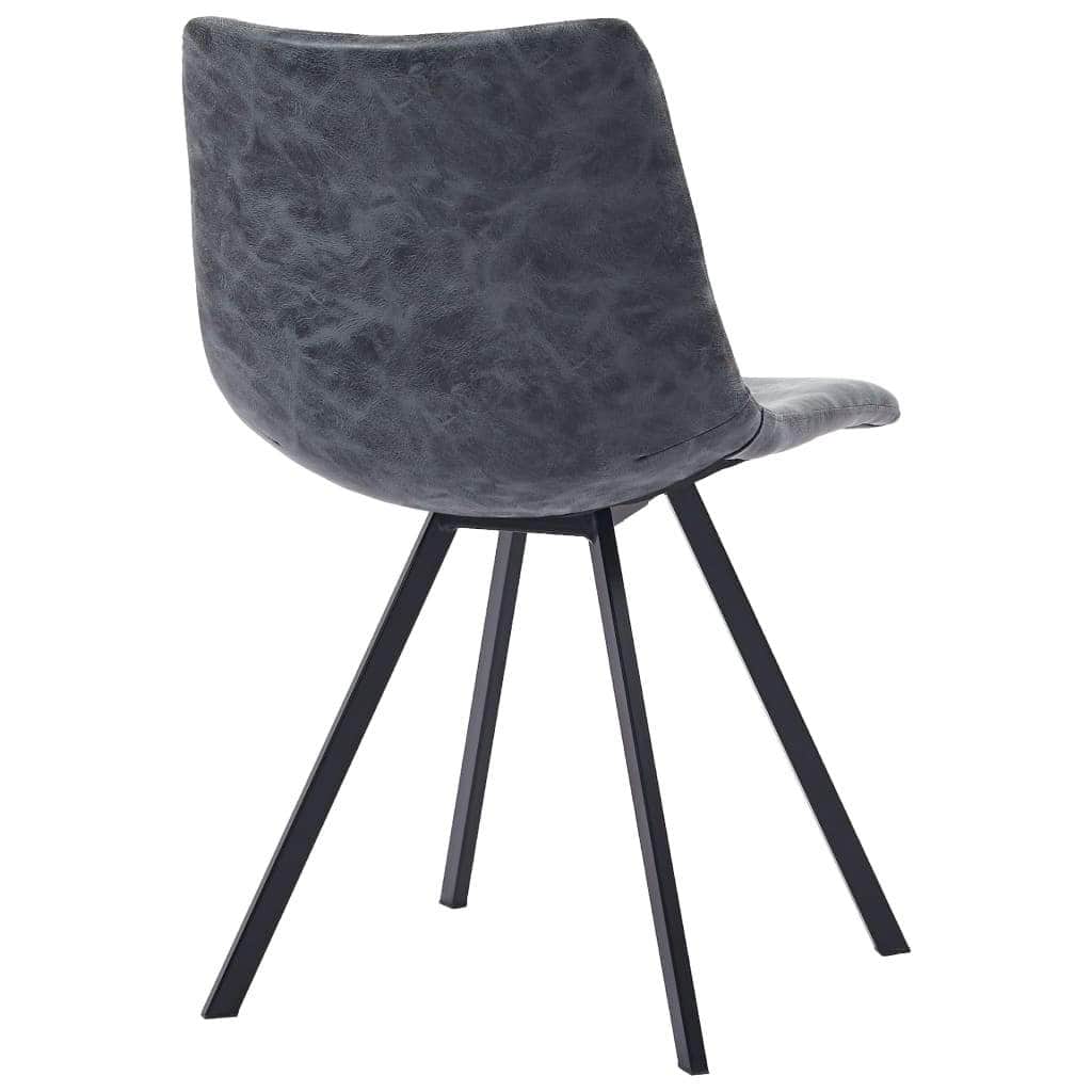 Dining Chairs 4 pcs Black Metal Legs faux Leather - Simple deals