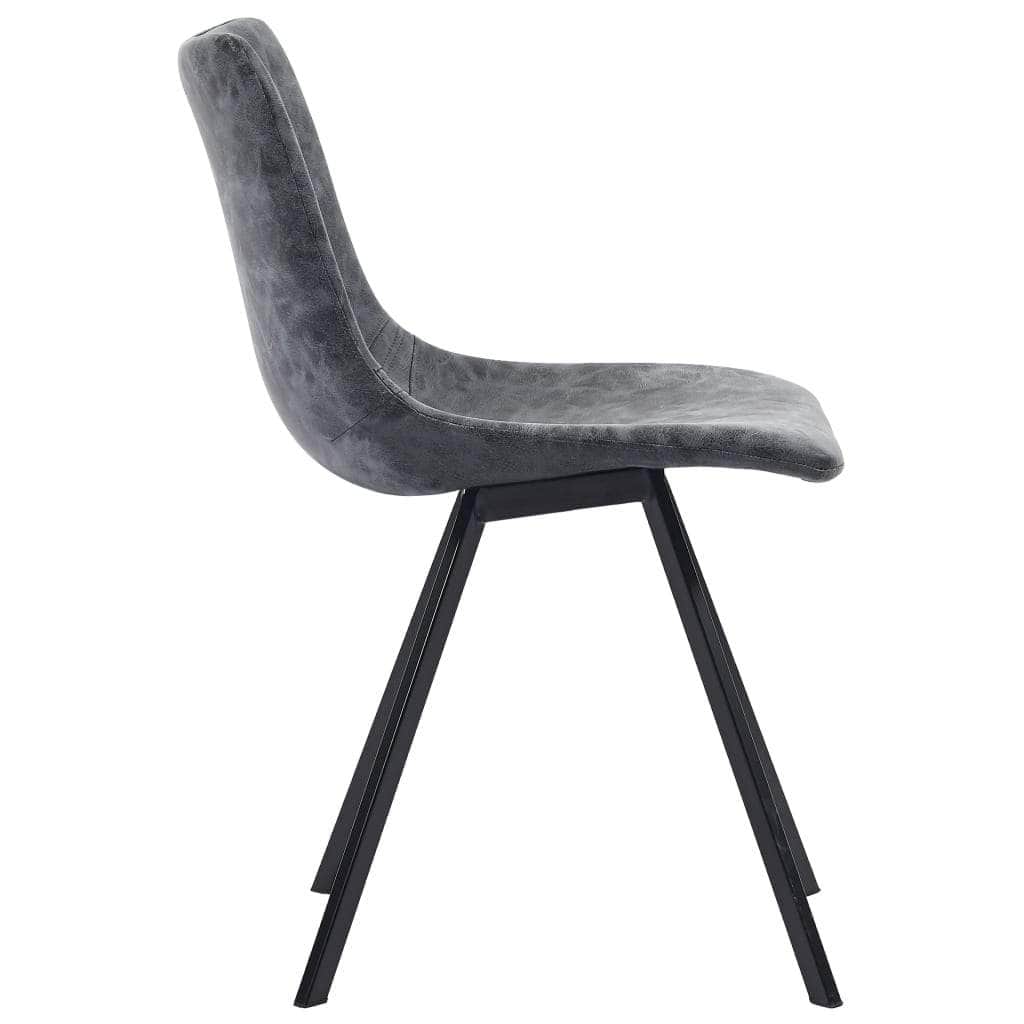 Dining Chairs 4 pcs Black Metal Legs faux Leather - Simple deals