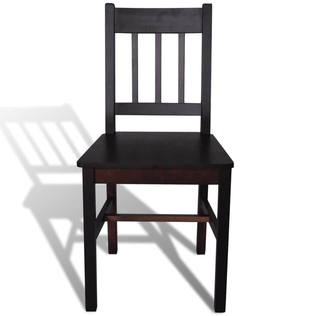 Dining Chairs 4 pcs Brown Pinewood