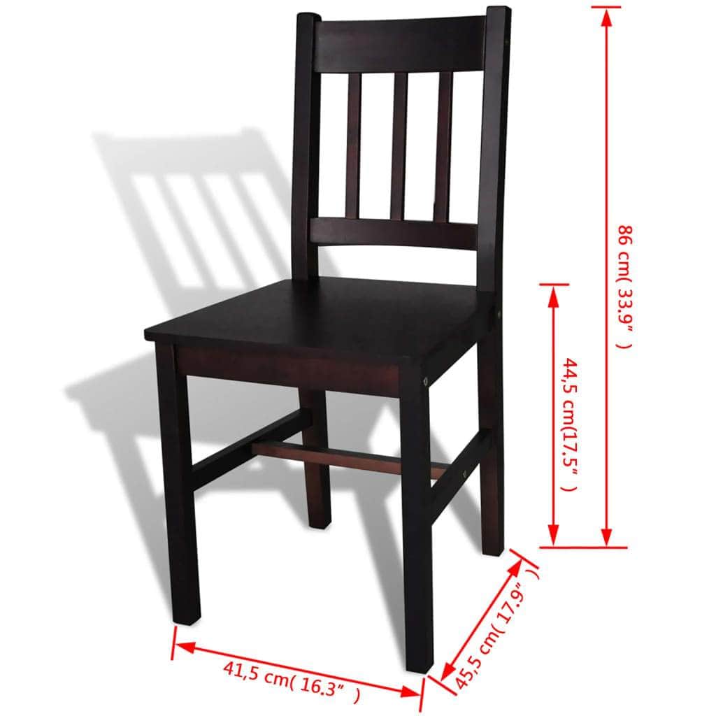 Dining Chairs 4 pcs Brown Pinewood