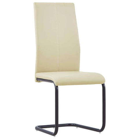 Dining Chairs 4 pcs Cappuccino Leather