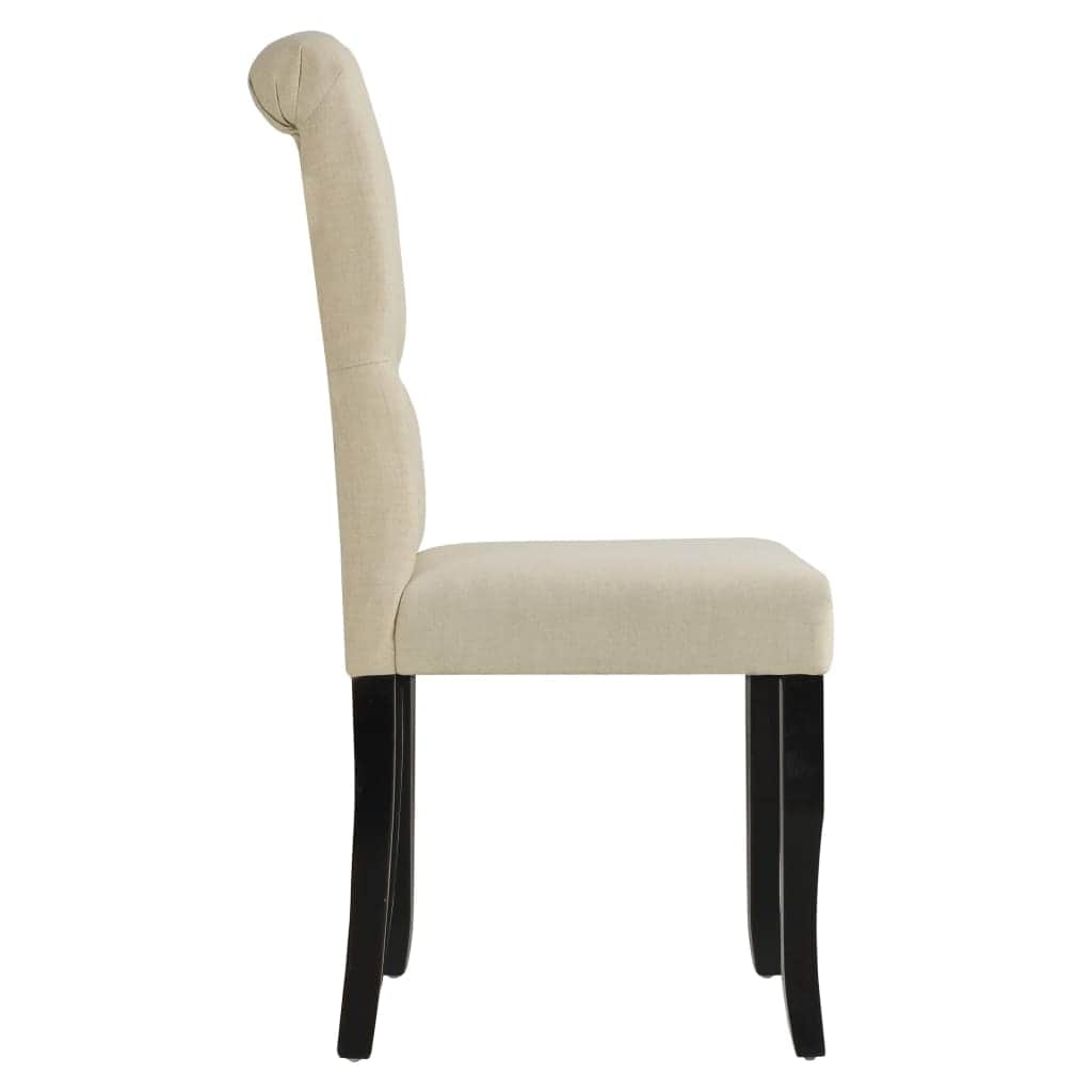 Dining Chairs 4 pcs Cream Fabric
