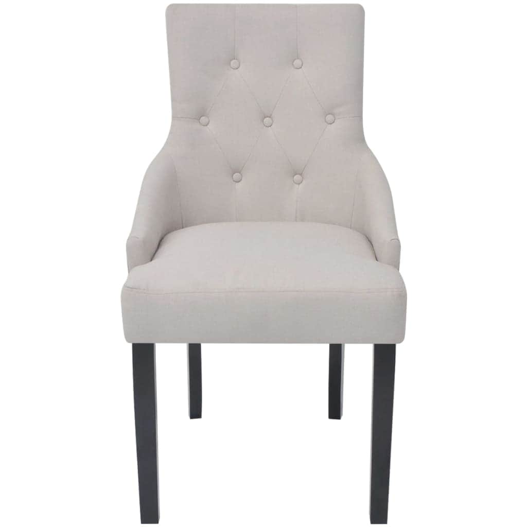 Dining Chairs 4 pcs Cream Fabric