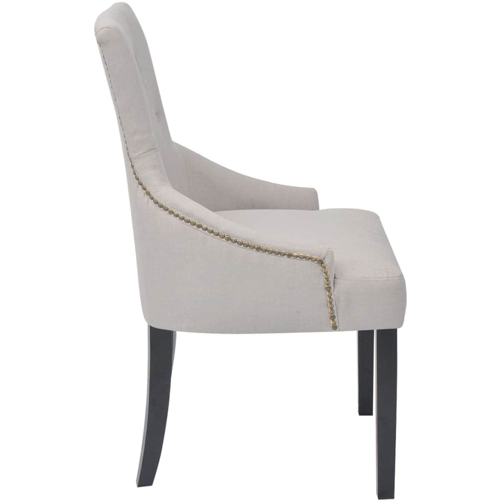 Dining Chairs 4 pcs Cream Fabric