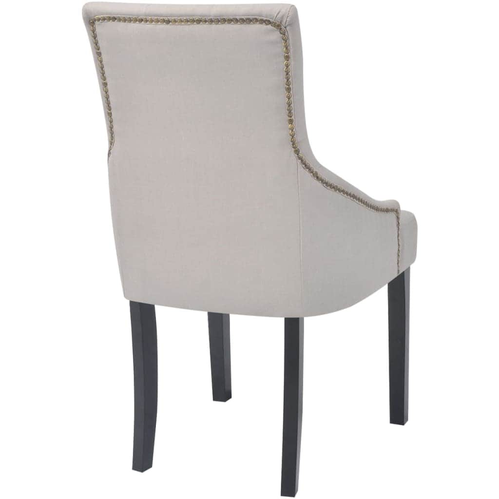 Dining Chairs 4 pcs Cream Fabric