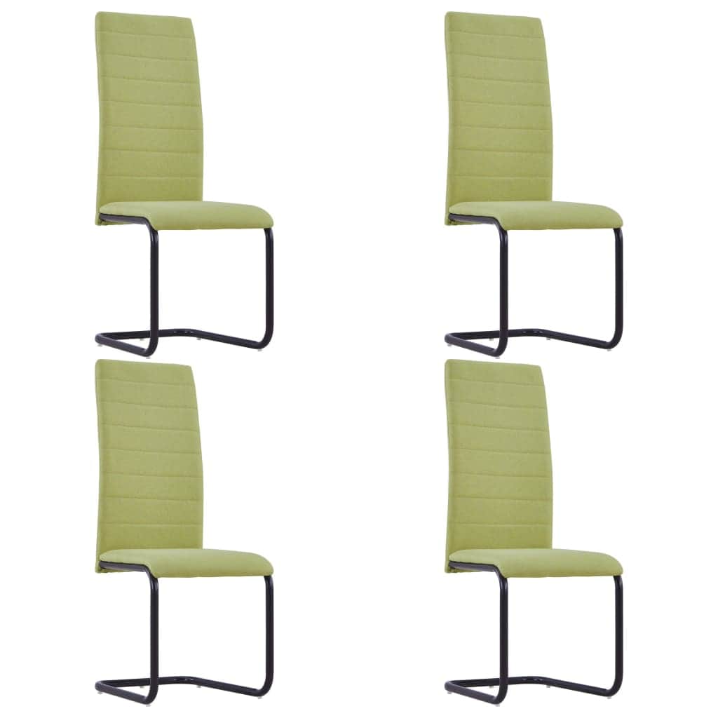 Dining Chairs 4 pcs Green Fabric