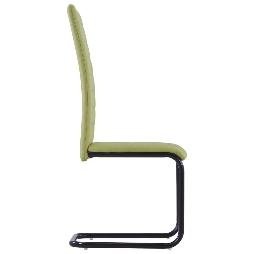 Dining Chairs 4 pcs Green Fabric