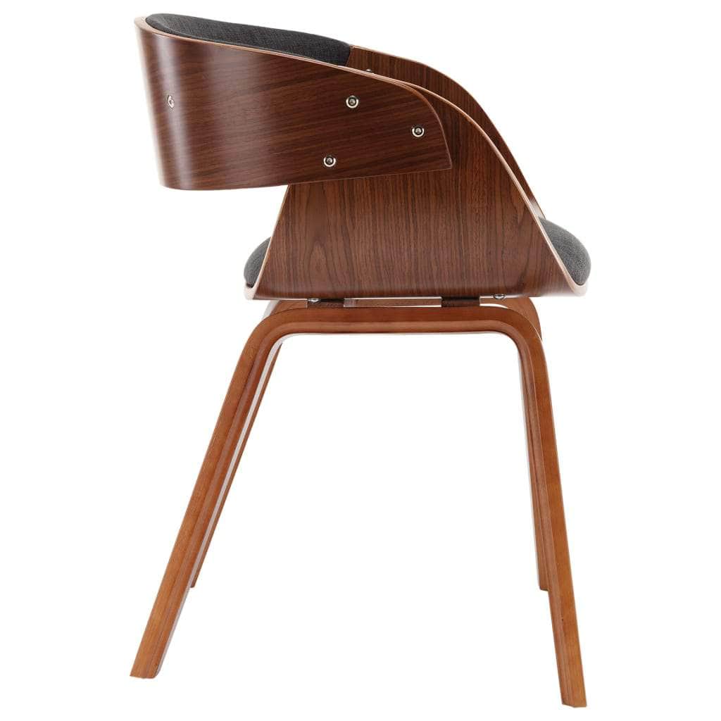 Dining Chairs 4 pcs Grey Bent Wood and Fabric
