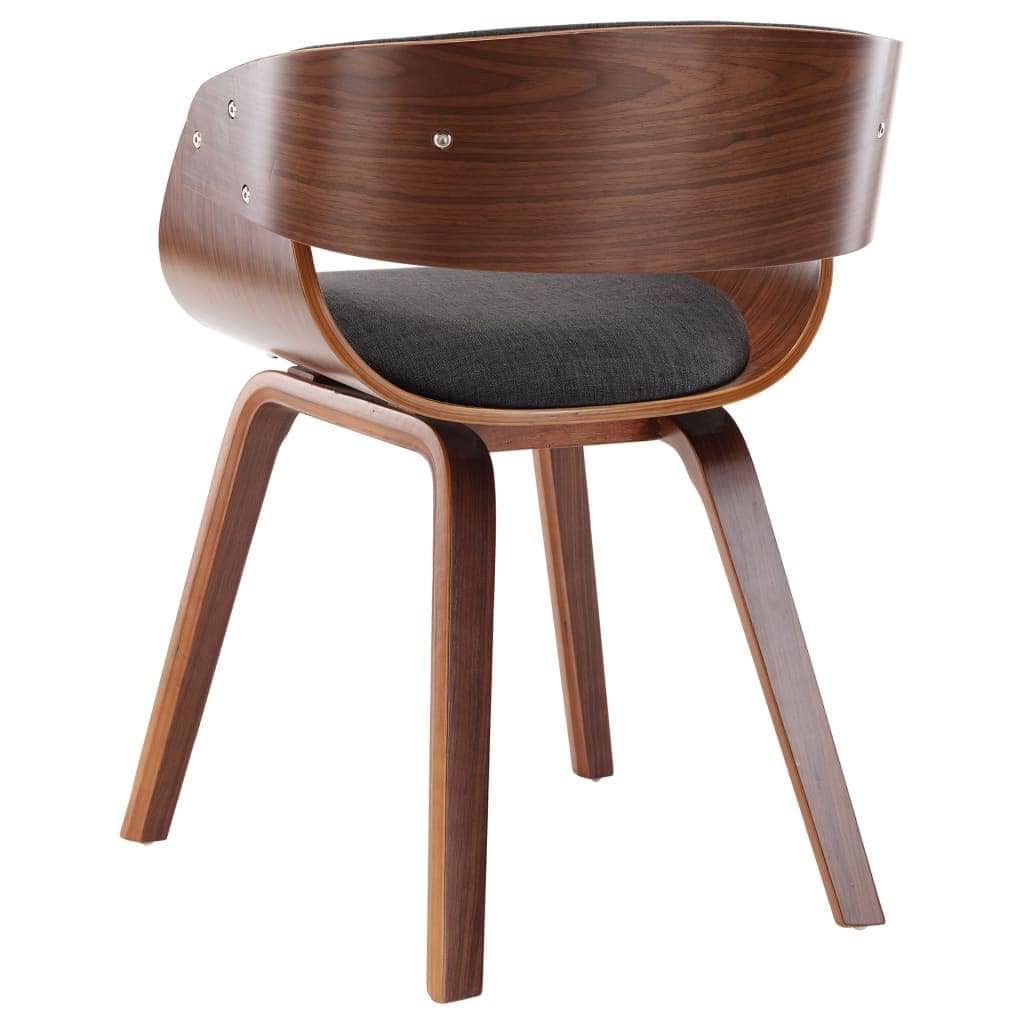 Dining Chairs 4 pcs Grey Bent Wood and Fabric