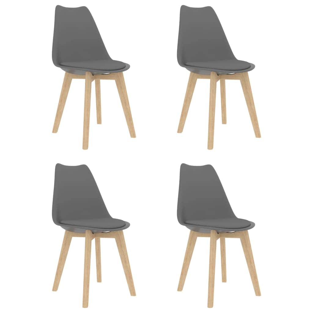 Dining Chairs 4 pcs Grey Faux Leather